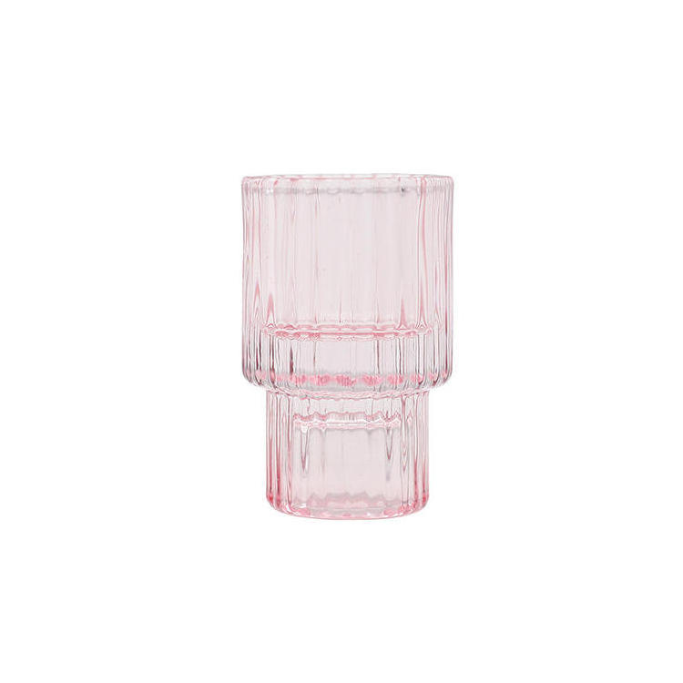 Wholesale hot Fancy Glass Crystal Candle Holder Container for Home Decoration