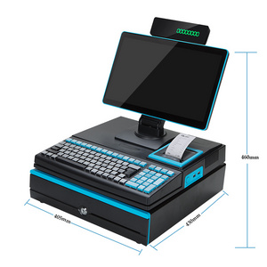 12.5/14.1/15.6 android pos cash register machines for retail with printer/keyboard/barcodescanner  pos all in one