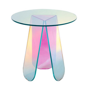 2024 Ins style iridescent acrylic table light luxury creative acrylic side table for living room