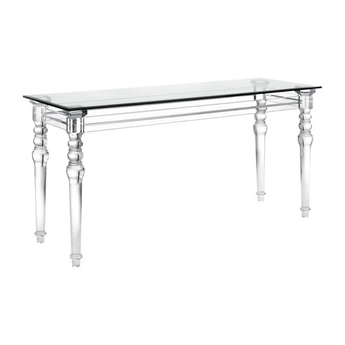 Designer light luxury simple style Modern rectangle Acrylic 6 seater wedding dining table