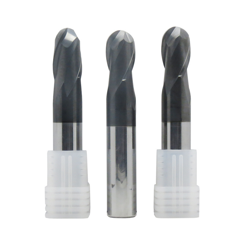 Solid Carbide Ballnose End Mills Cutting Tools 2 Flutes Micro Ball Nose Mill CNC Cutter for Processing Carbon Steels