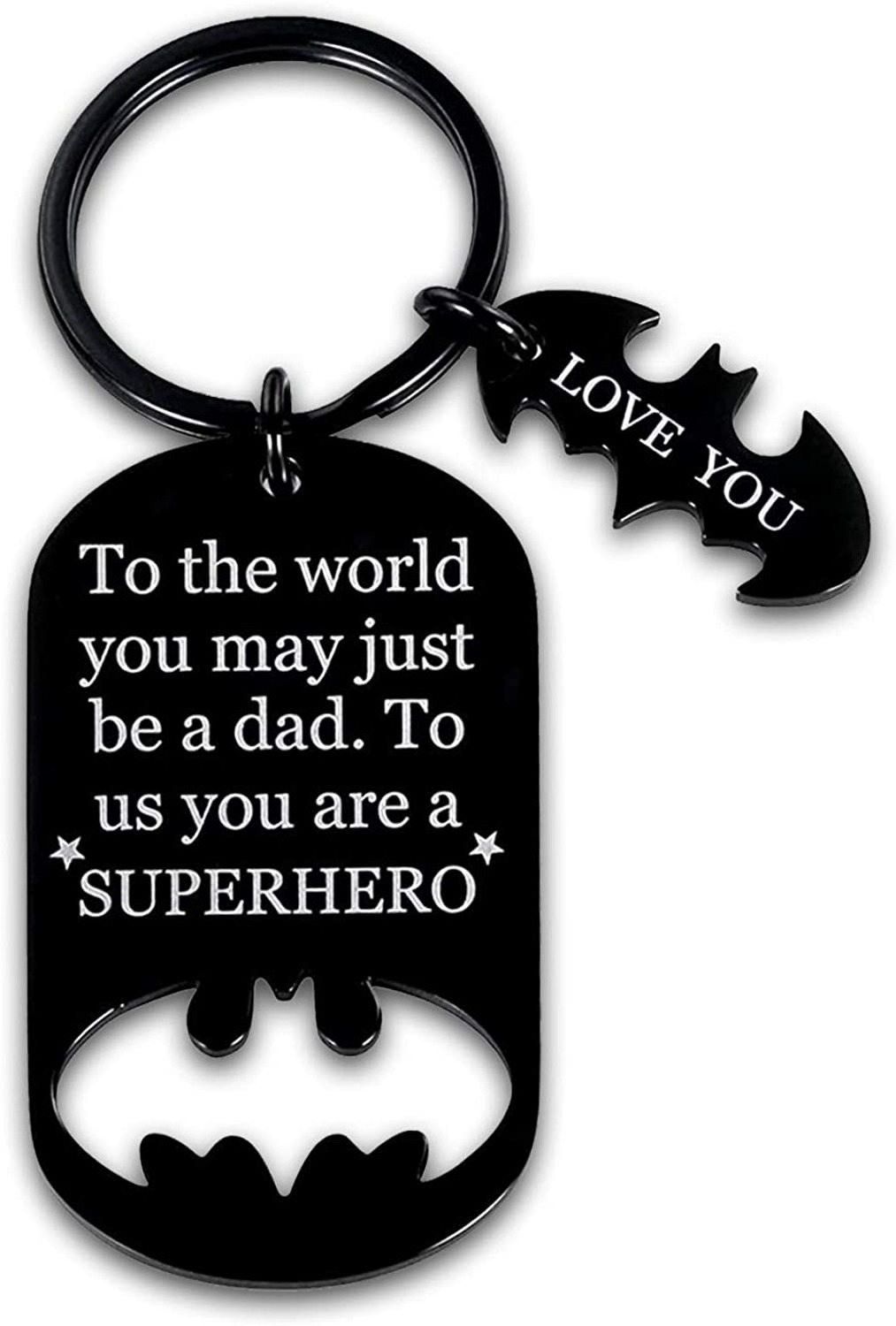 Father's Day Gift Hot Selling Stainless Steel Keychain Necklace Laser Engraving Military Brand Keychain