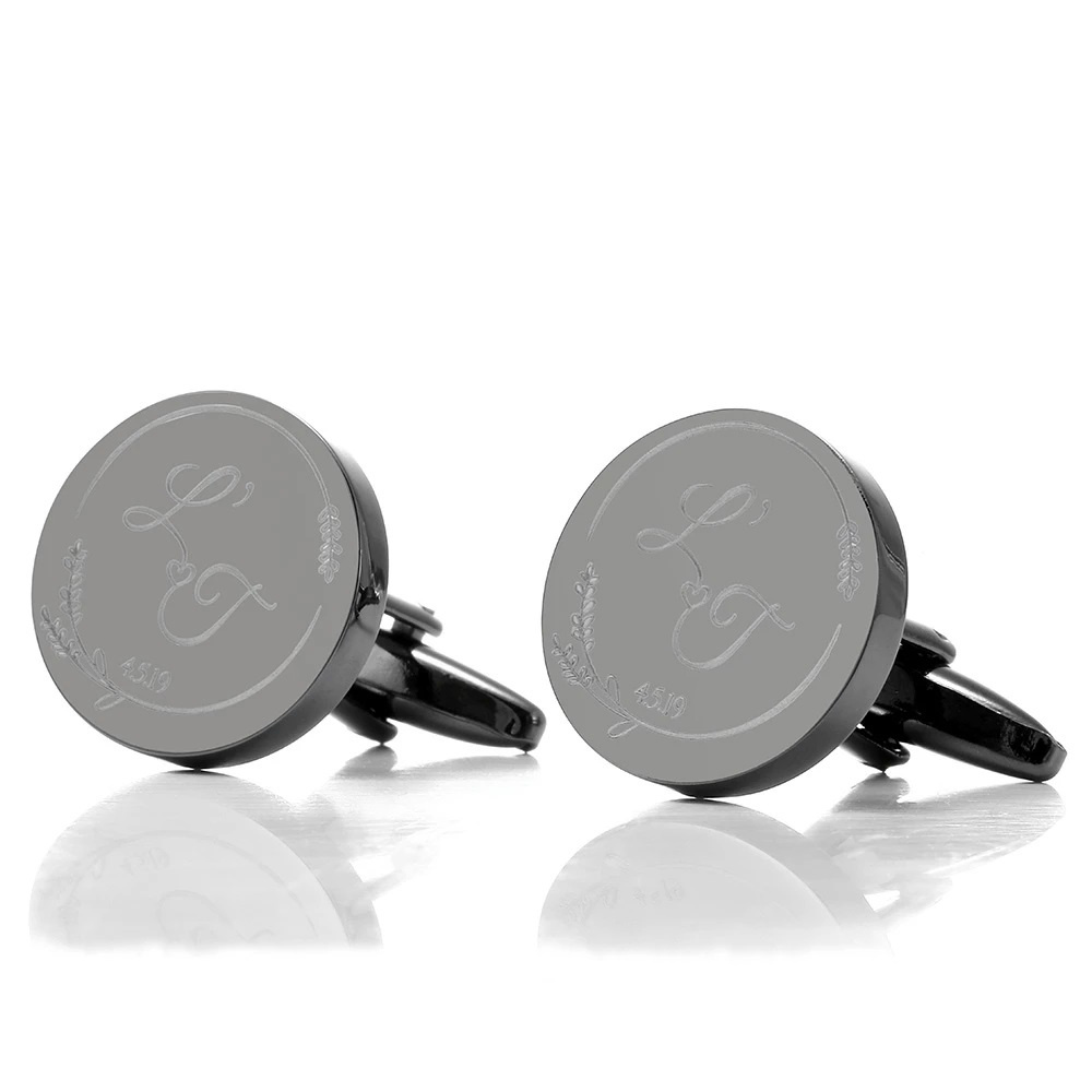 Customised Logo Suit Shirt Enamel Blank Metal Cuff link For Wedding Promotional Gift Stainless Steel CuffLinks Men For Gym