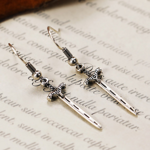 Gothic sword and dagger earrings Punk dark sword pierced earrings for women