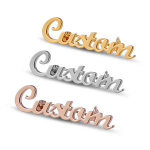 wholesale custom name gold sliver safety pin lettering men metal luxury women brooch/custom brooch pin