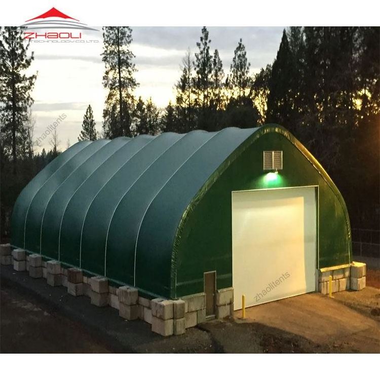 W30xL60xH9m steel frame PVC/PVDF Fabric Cover industry warehouse tent outdoor storage quick erect portal shelter in Canada