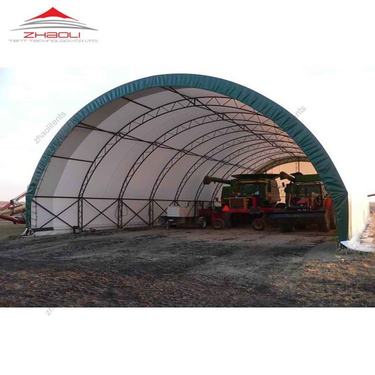 W30xL60xH9m steel frame PVC/PVDF Fabric Cover industry warehouse tent outdoor storage quick erect portal shelter in Canada