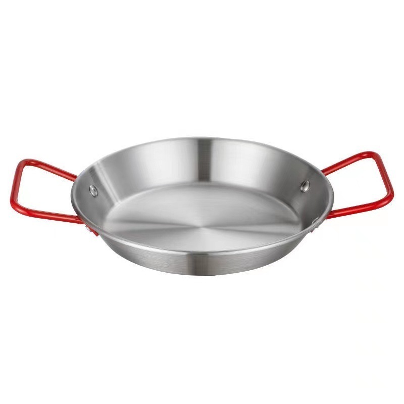 Hotel Kitchen Equipment commercial Stainless Steel  Seafood Paella Pan For Cooking, non-stick frying pan