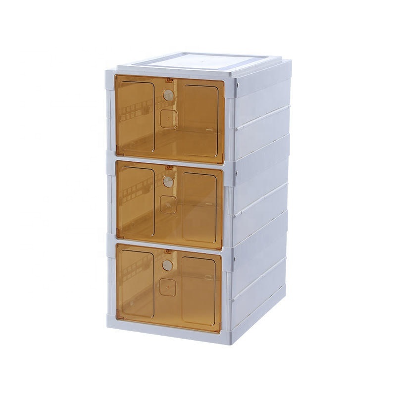 Collapsible Shoe Box Save Space Folding Shoe Racks Avoid Installation Transparent Box Flap Dust-proof Storage Shoe Cabinet