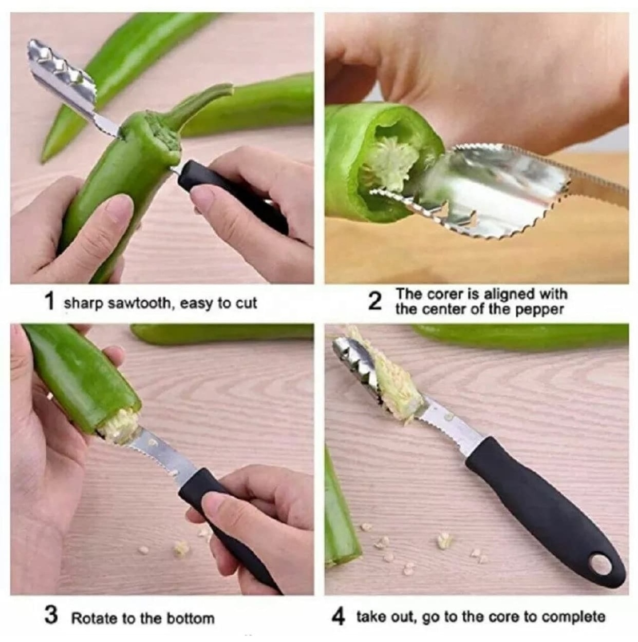 Jalapeno Pepper Corer Stainless Steel Chili Corer Remover Pepper Pepper Cutter Corer Slicer Tomato Fruit Kitchen Tools