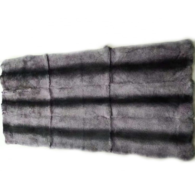 High Quality Thick Chinchilla plush Rex Rabbit Fur Skin Plate Blanket for Garment