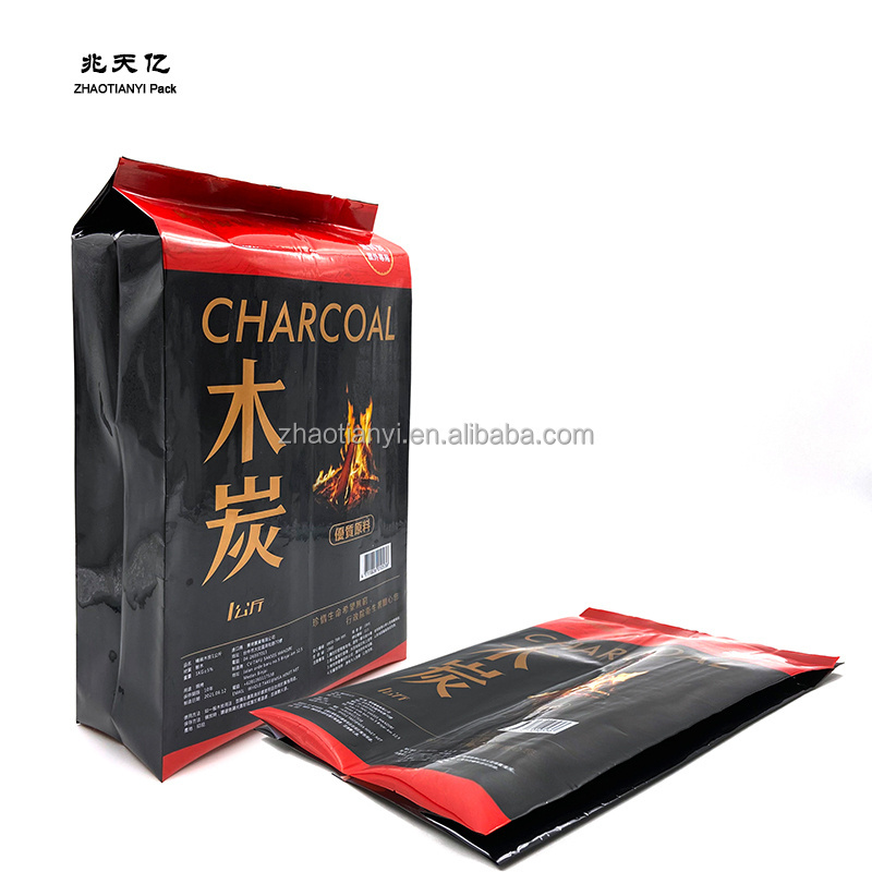 Custom order accept Wood charcoal Grill Packaging bag plastic bag pouch 2KG 3KG 5KG big capacity wood charcoal Plastic bag