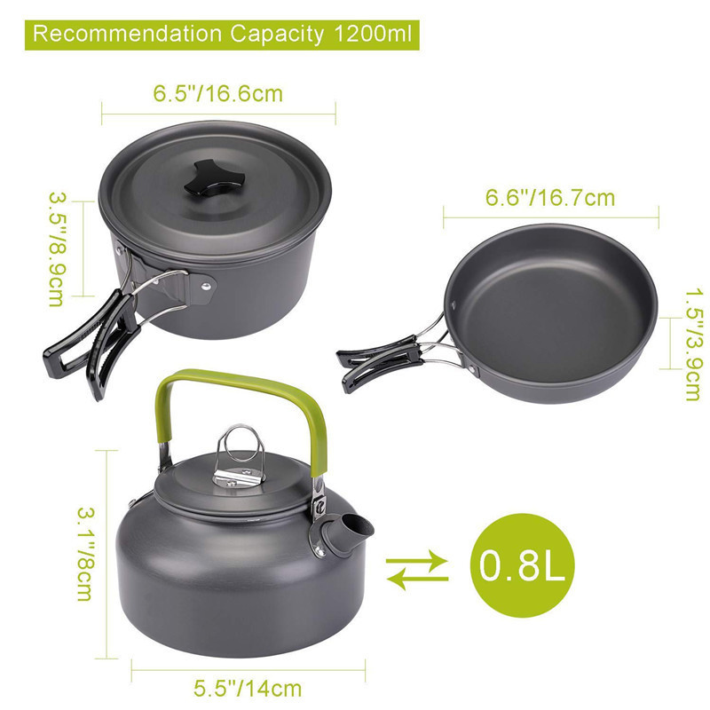 Npot Custom Outdoors Cookware Mess Kit For Camping Kit Cookware