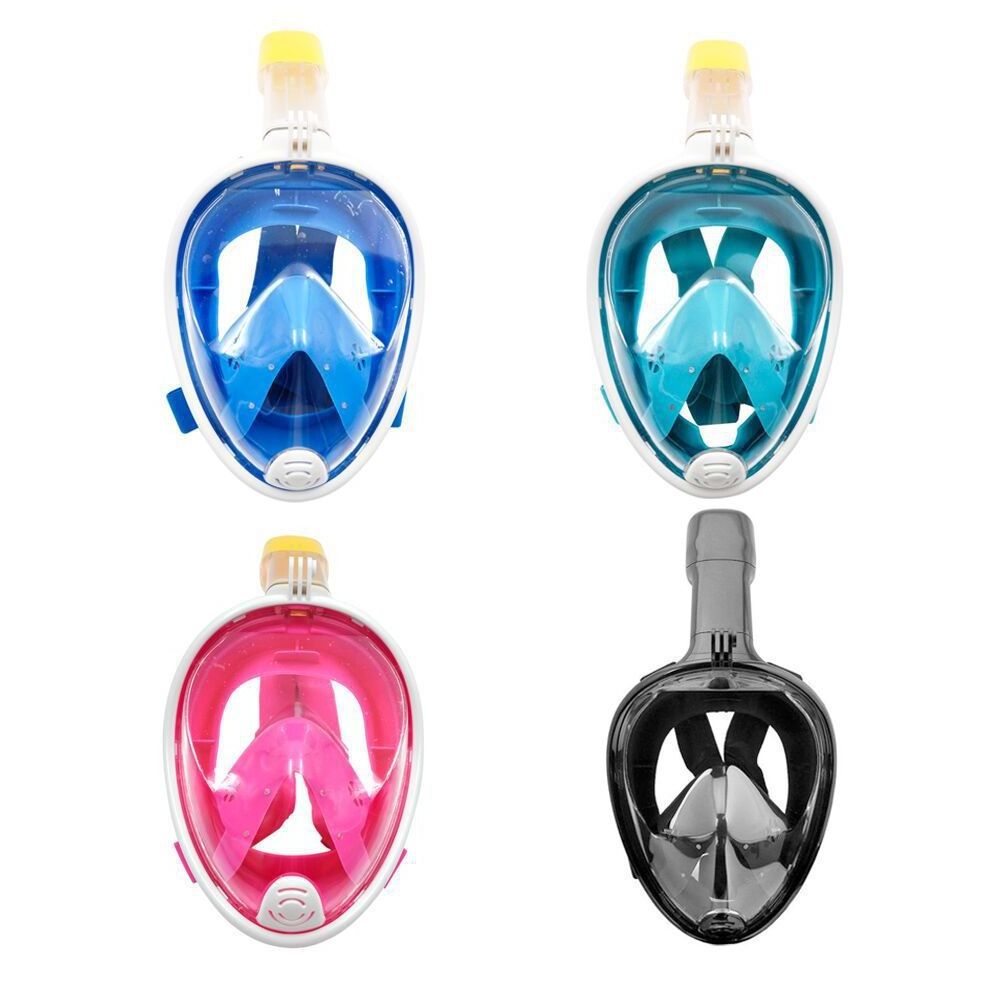 Oem Perfect Vision & Comfort Anti-fog Full Face Swim Helmet Silicone Snorkel Mask Diving Equipment With Optical Lens