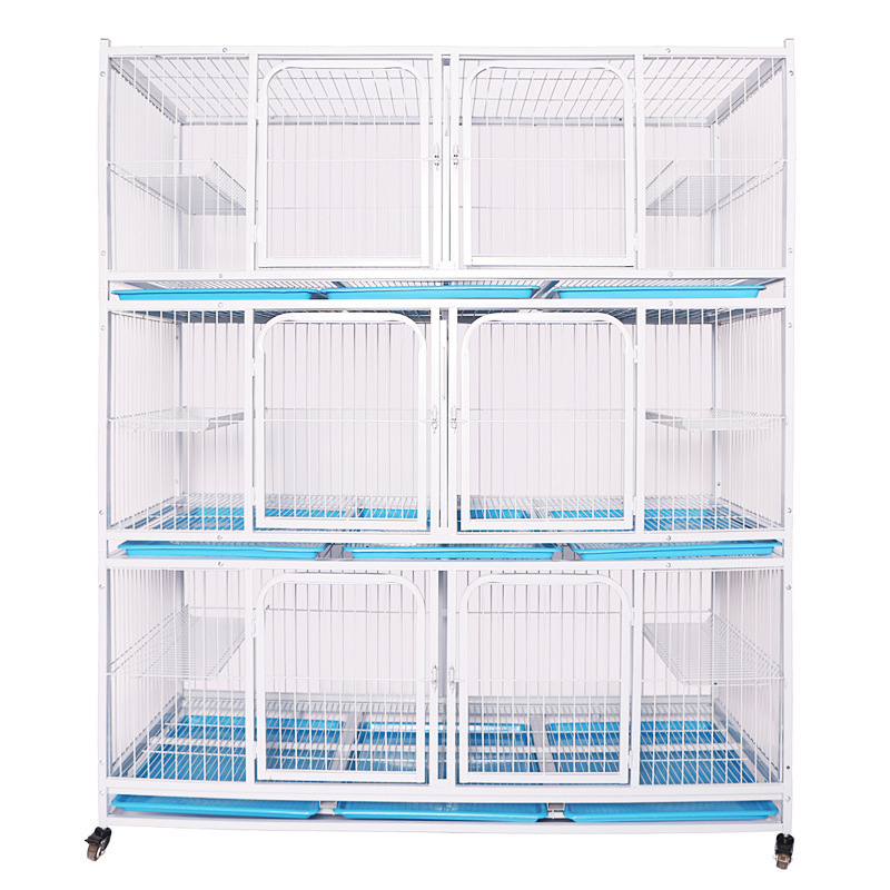 Hot Selling Nano Baking Varnish 6 Door 3 Storey Cat Cage Square Tube Steel Wire Pet Dog Cat Breeding Cage for Small Animals