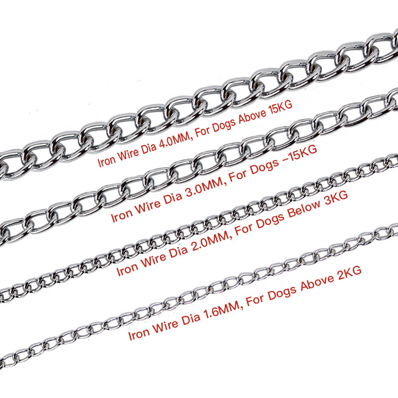 Custom Stainless Steel Snake Shape P Chock Metal Chain Dog Collar With 5 Sizes