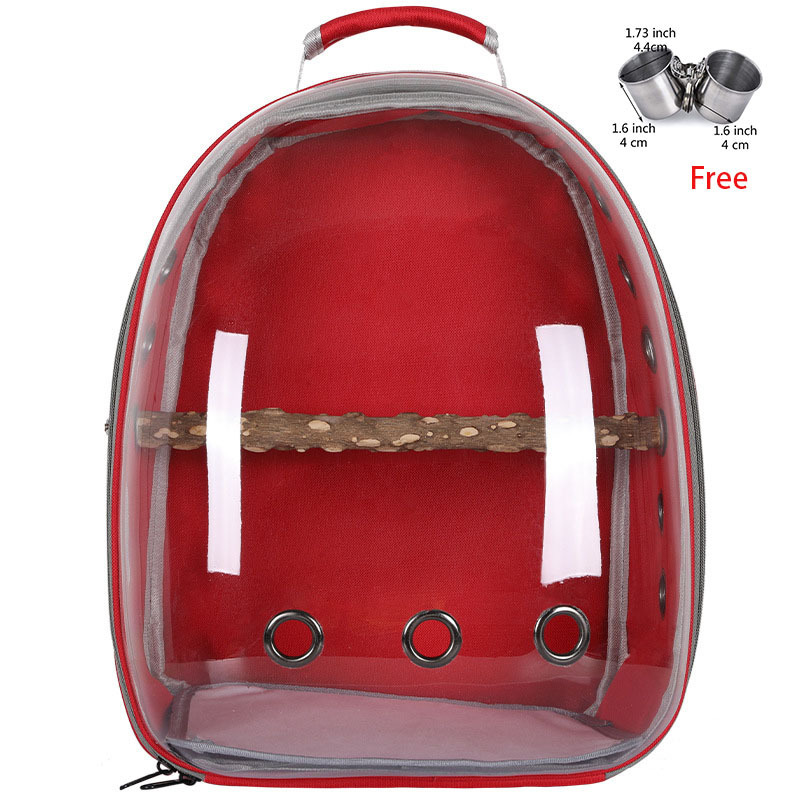 New Design Bird Backpacks with Perches Transparent Breathable Bird Big Space Travel Bag Parrot Carrier Backpacks