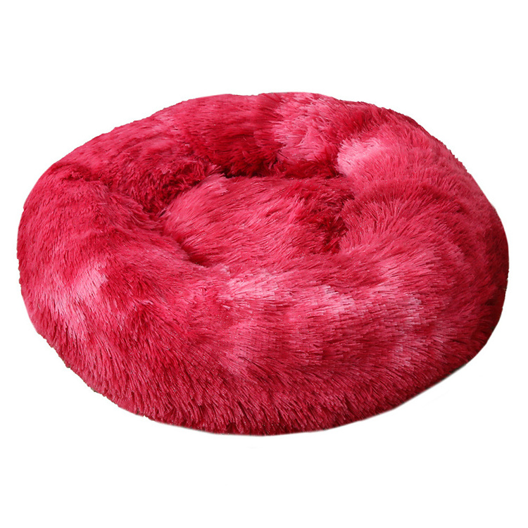 Dropshipping Washable Comfy Pet Bed Donut Round Large Plush Cozy Calming Soft Luxury Dog Bed for Large Dog