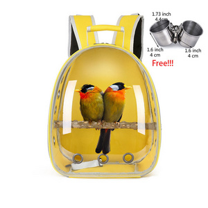 New Design Bird Backpacks with Perches Transparent Breathable Bird Big Space Travel Bag Parrot Carrier Backpacks