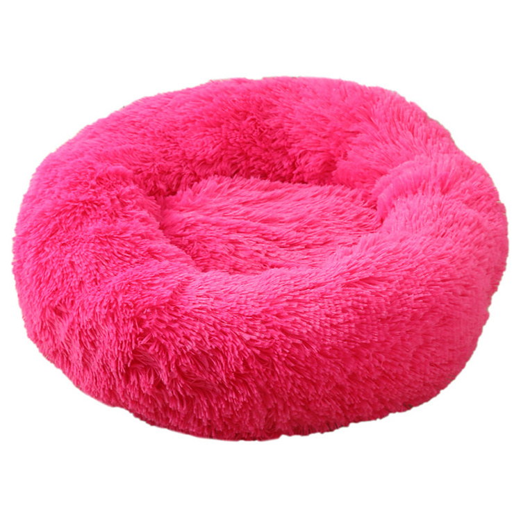 Dropshipping Washable Comfy Pet Bed Donut Round Large Plush Cozy Calming Soft Luxury Dog Bed for Large Dog