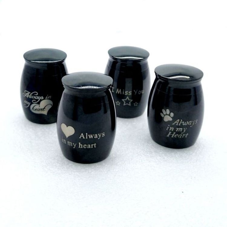 Mini Cremation Urns for Cats and Dogs Ashes Stainless Steel Memaorial Ashes Holder Paw Prints Pet Casket Urn for Pet Ashes