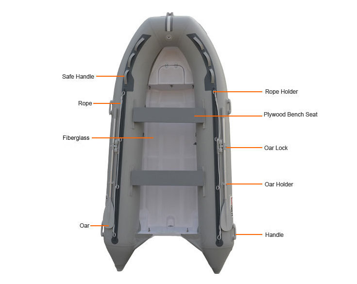 CE 12ft RIB360 Orca PVC Hypalon Rigid Fiberglass Hull Inflatable Boat For Rowing