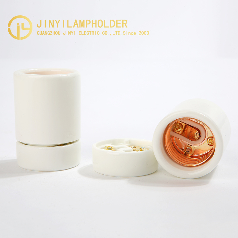 Brass light parts Certification lamp bases high quality ceramic e26 lamp socket track light housing