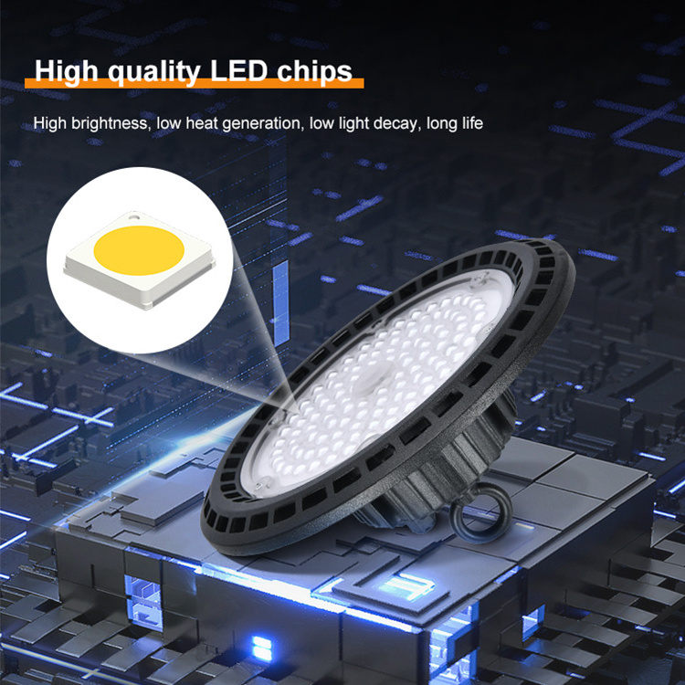 Industry Warehouse Lamp Die Casting Aluminum Ip65 Ufo 100w 150w 200w 300w Led High Bay Light