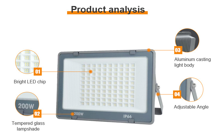 Hot selling outdoor garden stadium waterproof IP66 High Power 200 300 400watt led flood light