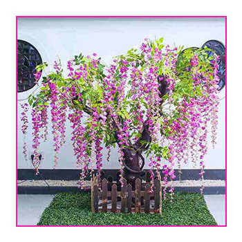 Artificial flower chain hangingpink flower wall decorative wedding decor for backdrops