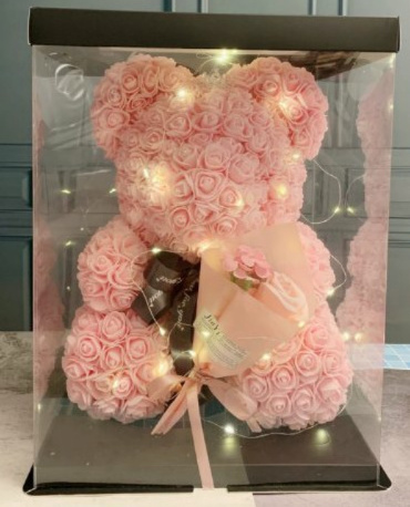 Hot Sale Eternal Rose Teddy Bear for Love Artificial Styrofoam Bear