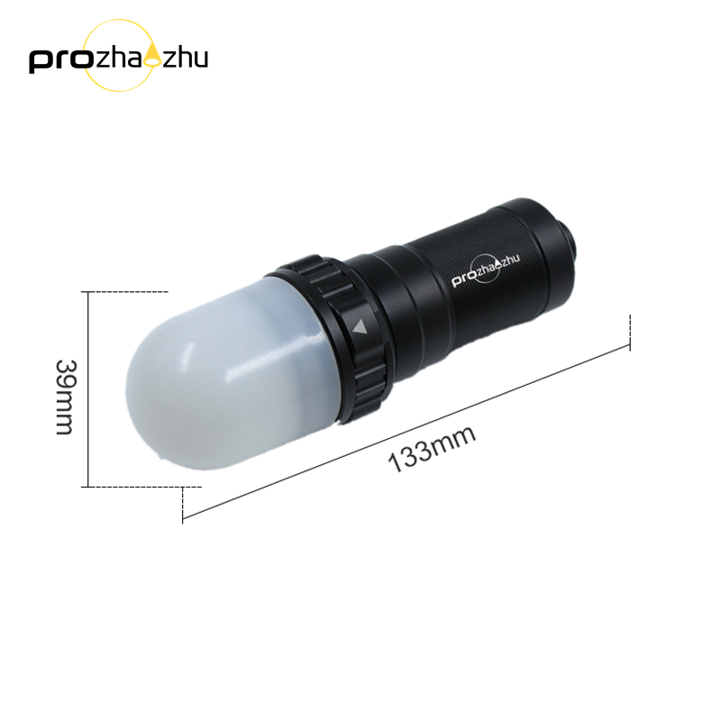 Aluminum IP68 Waterproof 200M 3000 Lumen Rechargeable 26650 Underwater Strobe LED Signal Diving Light