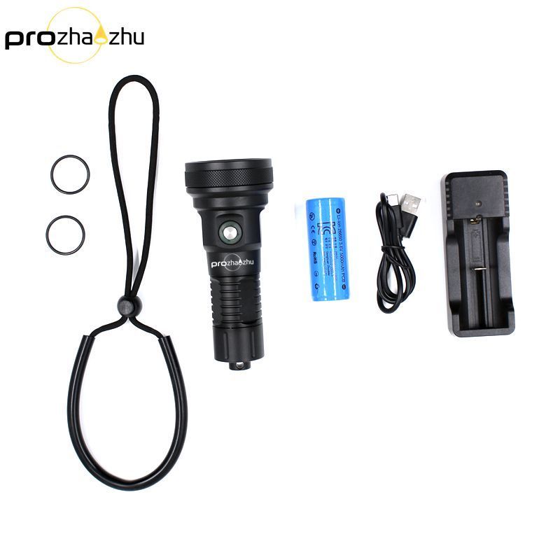 Wholesale Scuba Diving Lamp IP68 Waterproof 100M Underwater LED Flashlight With Rechargeable 26650