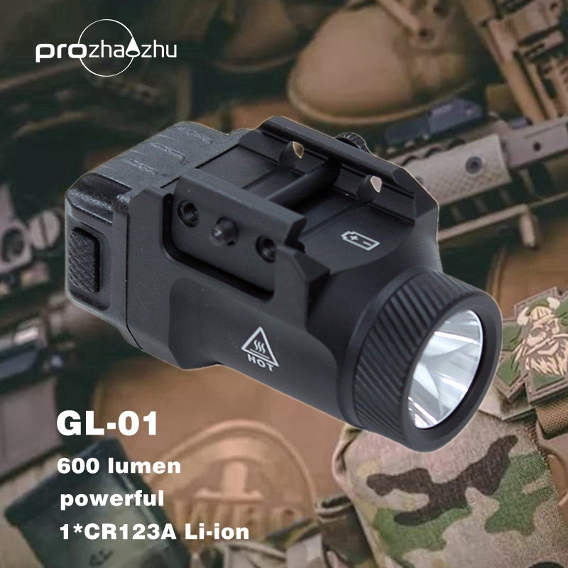 IPX5 500 lumen 3/5 hours CR123A strobe LED Mini Tactical Light hunting accessories with Adjustable Hunting Mount