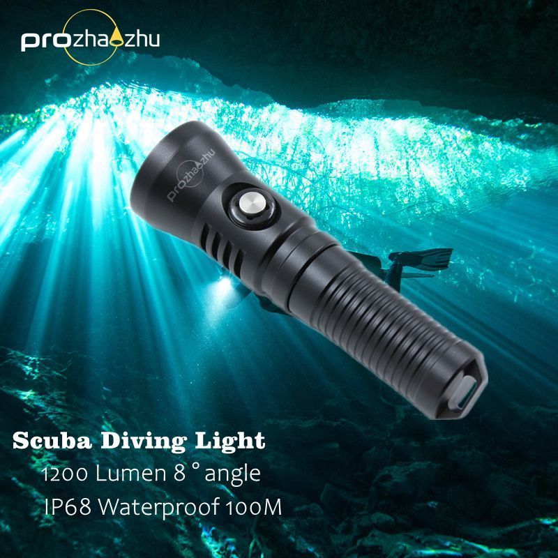 XPL 1200 Lumen LED Flashlight Underwater 100m IP68 Night Dive Spearfishing 21700 Dive Light Flashlight