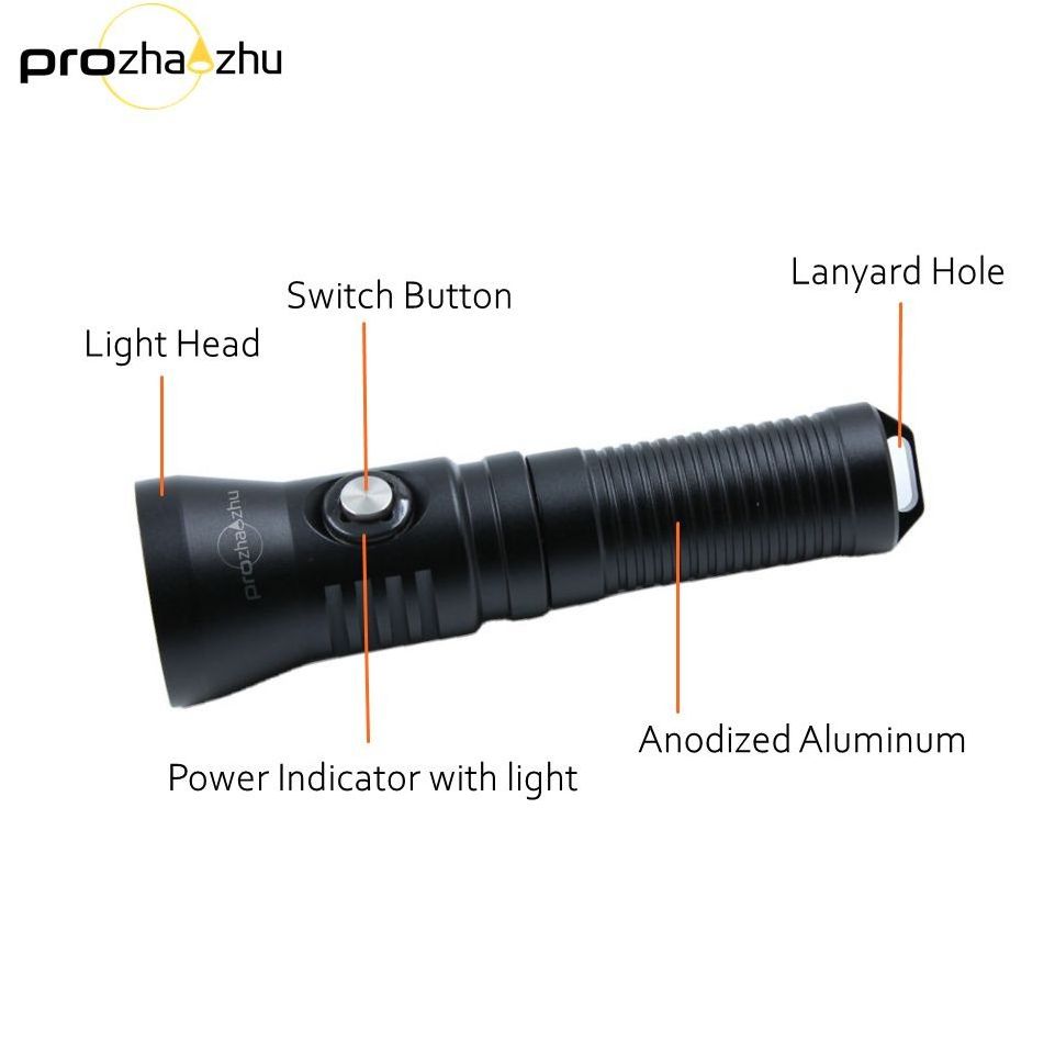 XPL 1200 Lumen LED Flashlight Underwater 100m IP68 Night Dive Spearfishing 21700 Dive Light Flashlight