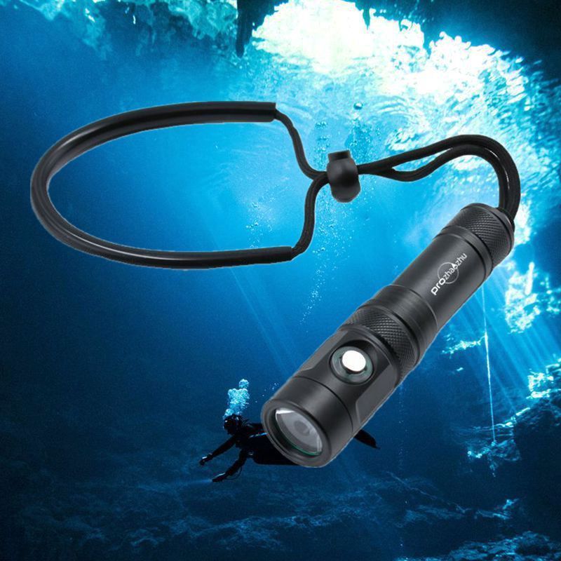 Underwater LED Diving Flashlight Waterproof IP68 100M USB C Charging Aluminum Spotlight Scuba Torch Light