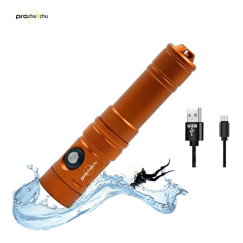 Newest 100M High Power Led Diving Flashlights T20 Powerful IPX8  underwater flashlight torch Professional Diving Lantern