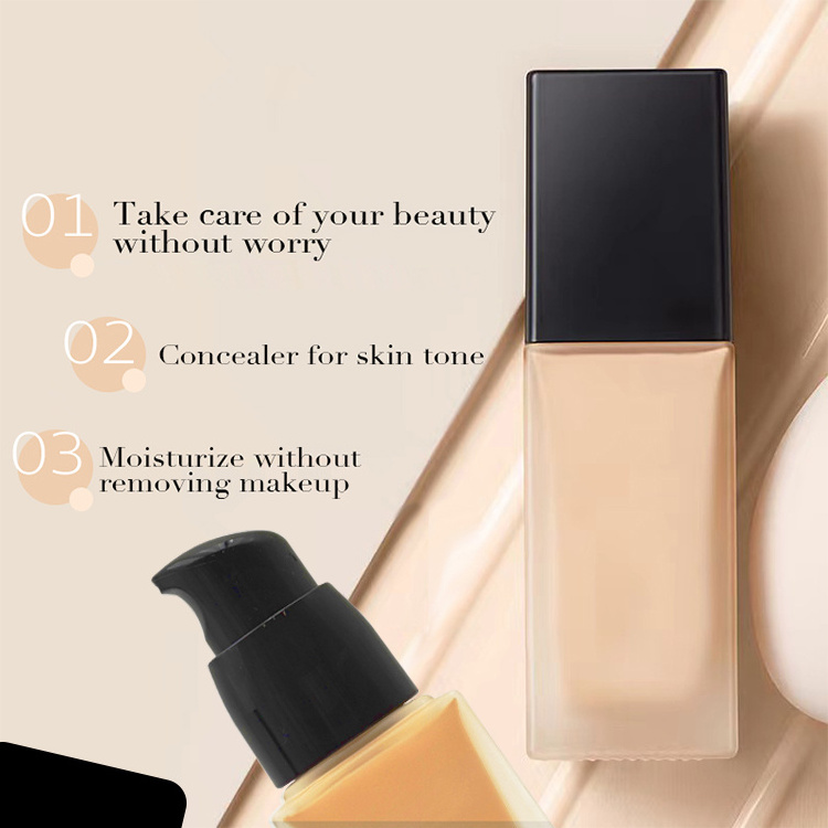 Full Coverage Liquid Foundation Cream with Moisturizer Sunscreen Features Long Lasting Waterproof Concealer Makeup for Oil Skin