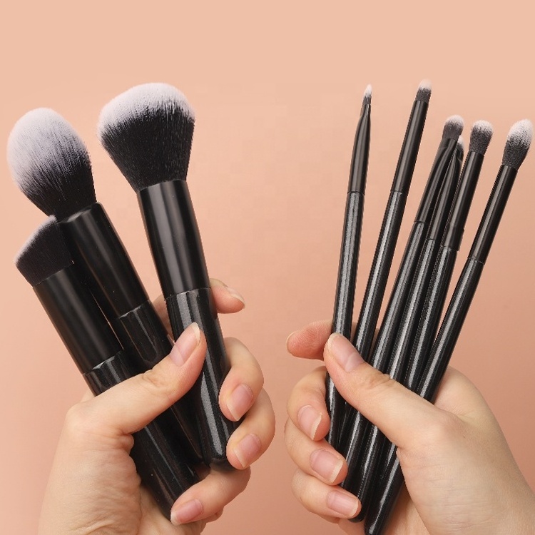 ZH Best-Selling Elegant Color 9 PC Black Beauty Pro Best Kabuki Luxury Traveling Quality Buy Make Up Brush Ever Beauty