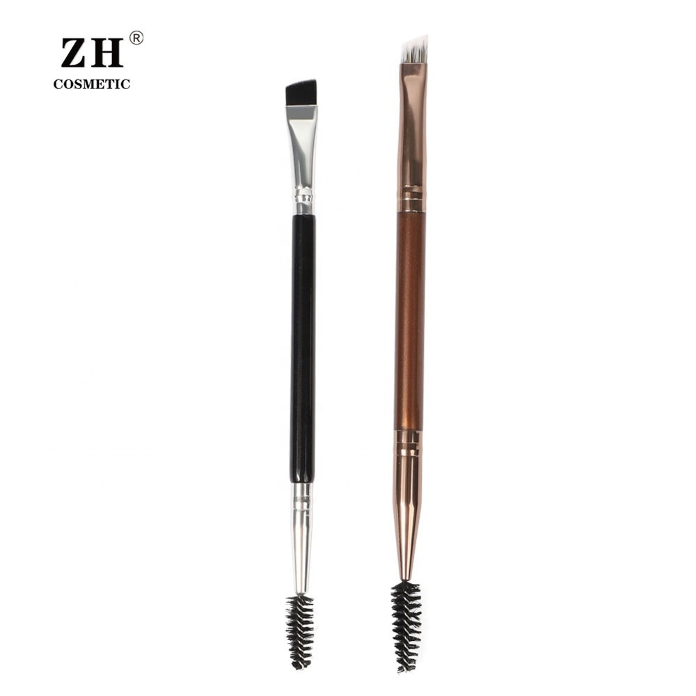 Angled Eyeliner Portable Sustainable Powder Compact Collection Custom Logo Double Ended Private Label Angled Brow Tinting Brush