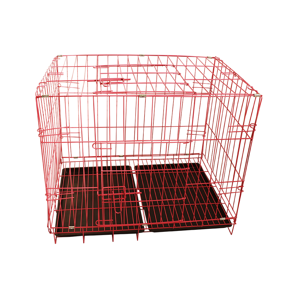 Customized Black Double Door Folding Pet Cage Collapsible Dog Kennel with Wire Construction Foldable Crate for Dogs