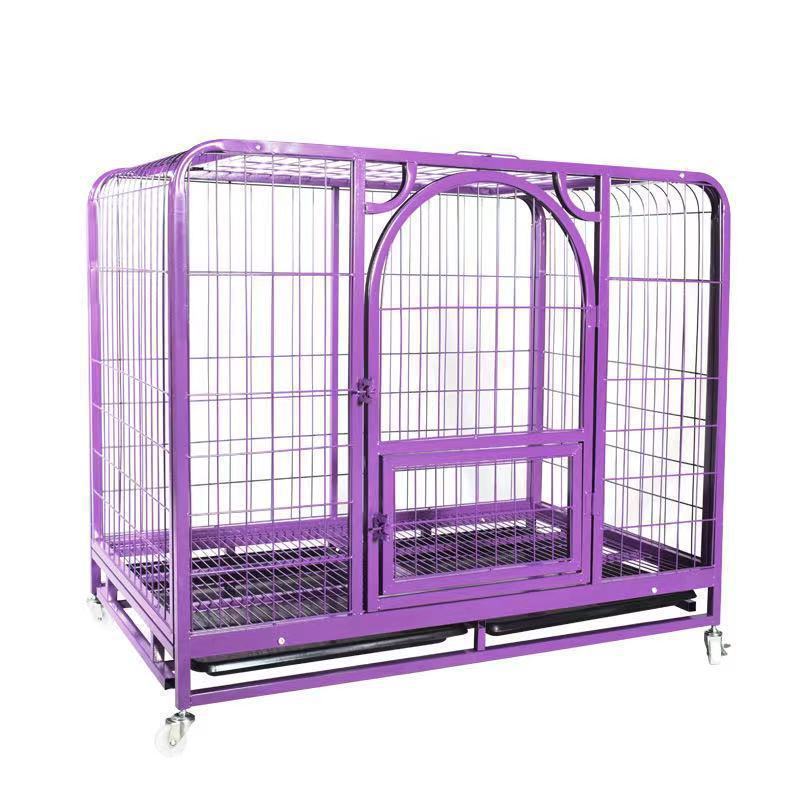 High Quality Iron Tube Dog Kennels Cage Metal Pet Playpen Heavy Duty Dog Crates Cage With Four Wheels