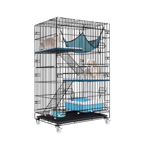 Hot Sale Pet Cat Cage Collapsible Pet Wire Cages Indoor Three Layers Cat Kennel For Sale