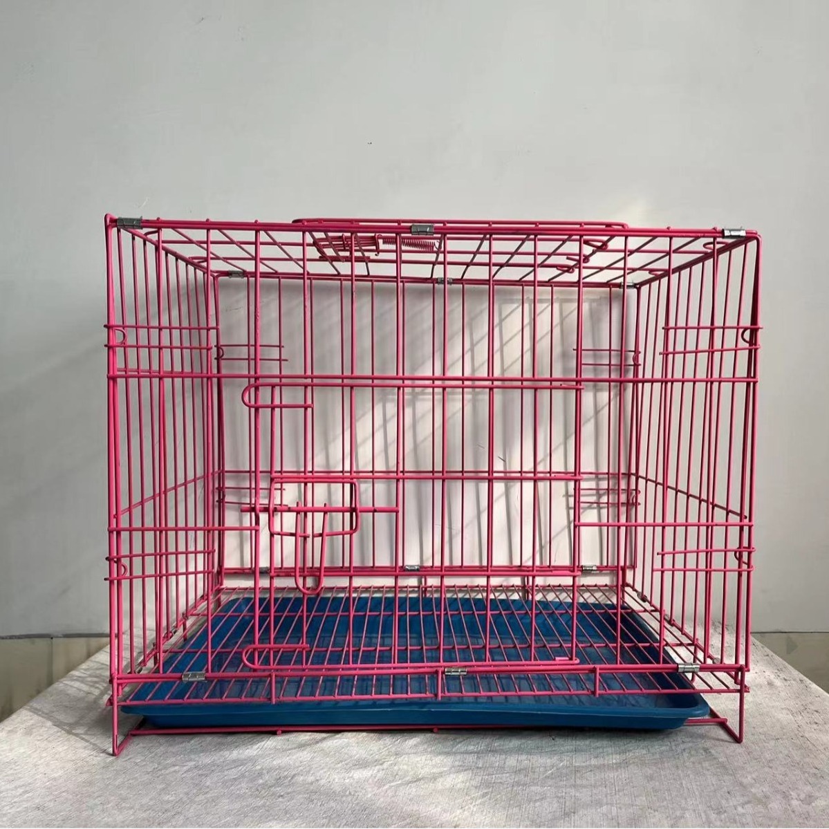 Wholesale Pink Foldable Collapsible Metal Large Xxl Dog Cage Metal Kennels Stackable Dog Cages For Large Dog