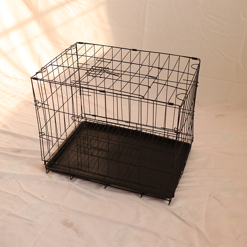 Small Puppy Pet Cage Collapsible and Folding Metal Crate with Breathable Wire for Dogs