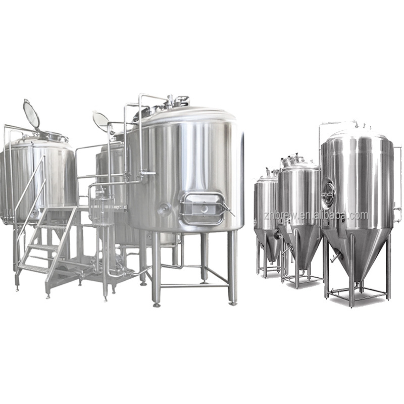 Beer equipment 2000l steam jacketed brew kettle stainless steel mash tun for sale