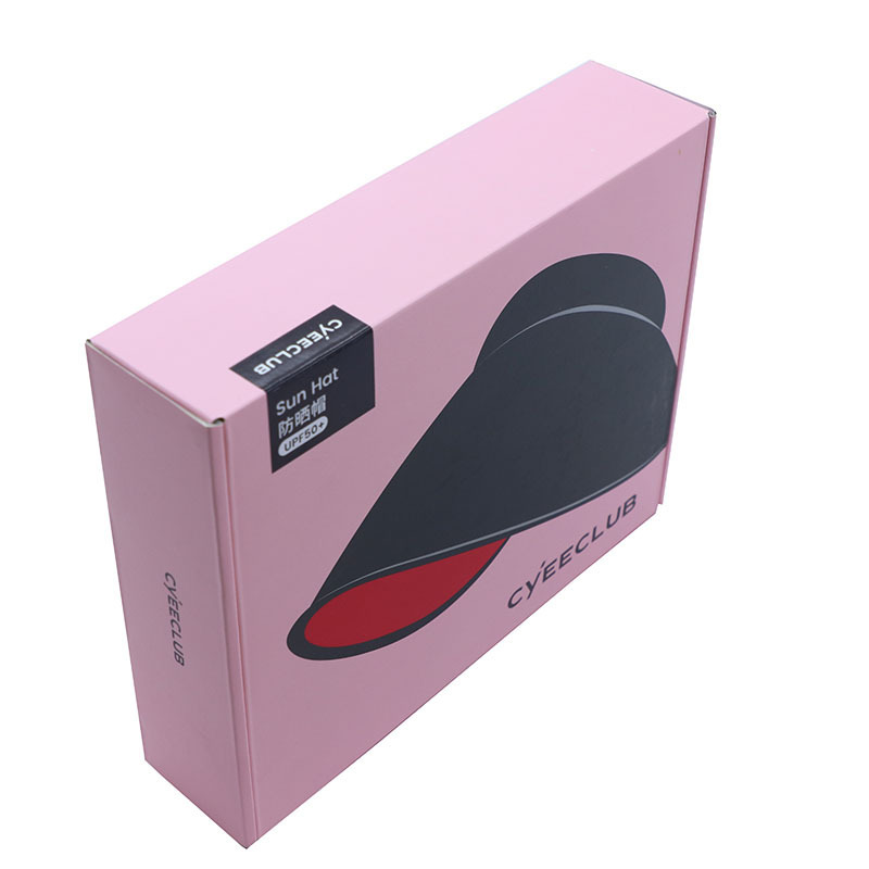 Free Design corrugated pink carton packaging anti sun hat packaging box mailer with logo Mailing shipping mailer boxes