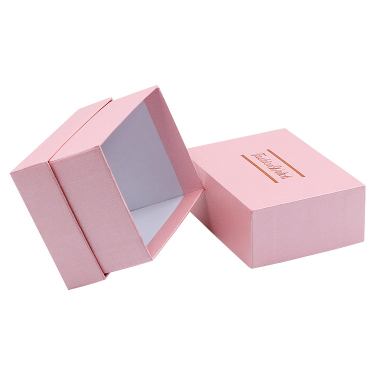 Customized Pink Paper Smart Watch Box Packaging Paper Cardboard Packaging With Watch Pillow Customer's Logo