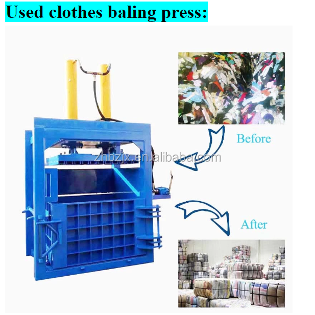 Hydraulic Press Compactor For Used Clothes Baler Machine For Used Clothing